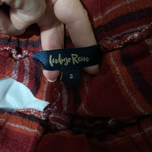 Ludigo Rein Womens Bold Burgundy Striped Linen Ankle Capri Pants Small Dark Wash - Picture 8 of 9